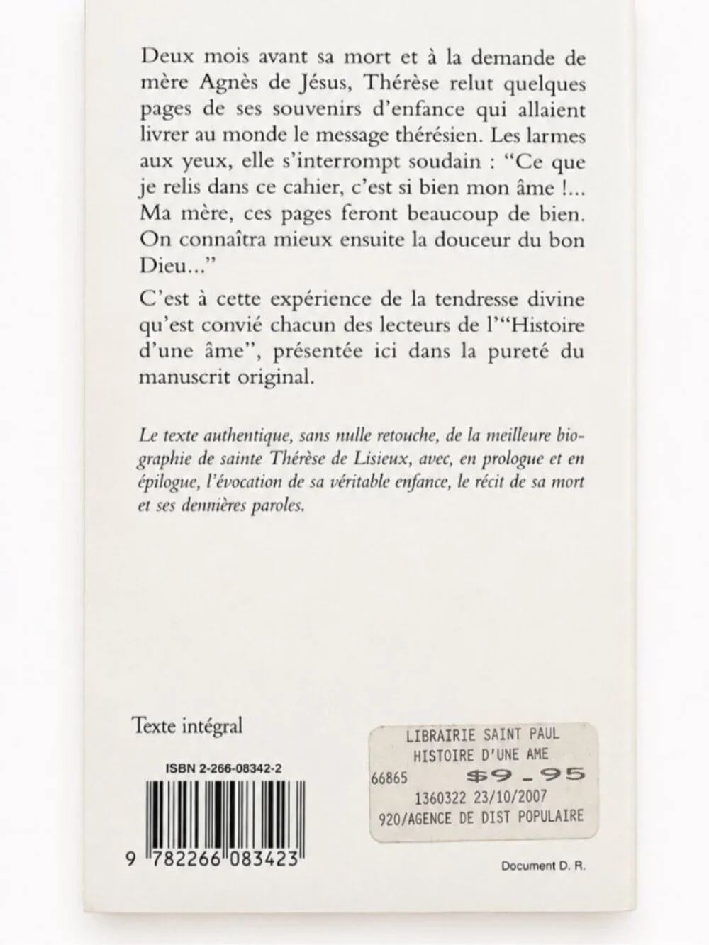 Lot 4 Livres Catholiques Vintage Français Sainte Thérèse Jean-Paul II Prières